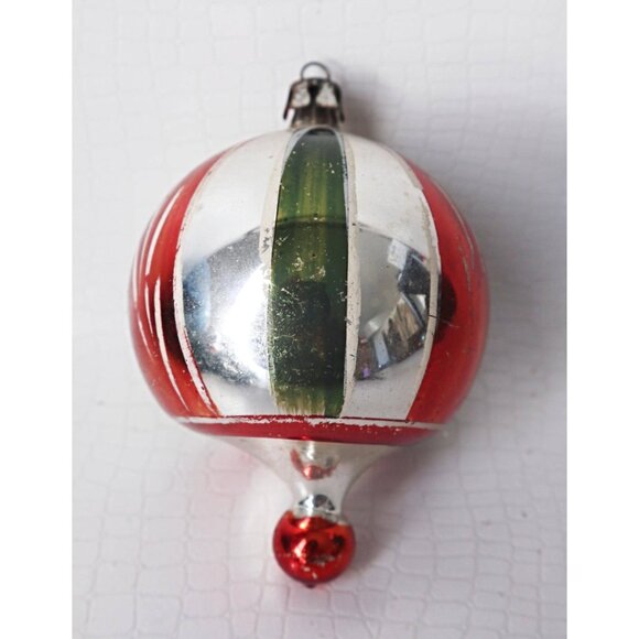 2 Vintage Mercury Glass Christmas Ornaments Tear Drop Shape Old Christmas - Picture 5 of 6